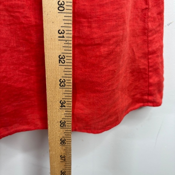 J Crew Linen Dress 2 Sleeveless Coral Keyhole Pocket Preppy Beach Coastal Resort - Picture 9 of 12
